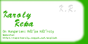 karoly repa business card